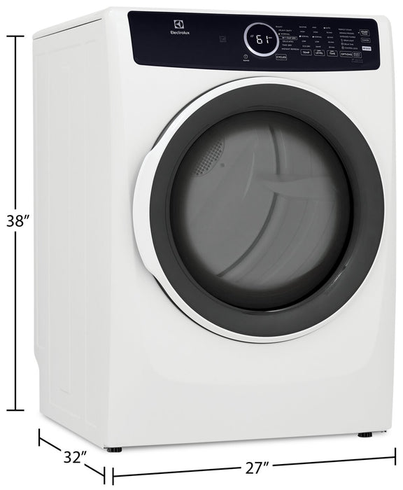 Sécheuse à gaz Electrolux de 8 pi³ avec vapeur - blanche - superposable - ELFG7437AW
