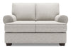 Causeuse personnalisable Roll de Sofa Lab de 64 po fabriquée au Canada en tissu d’apparence lin avec accoudoirs enroulés - argenté Luxury Silver