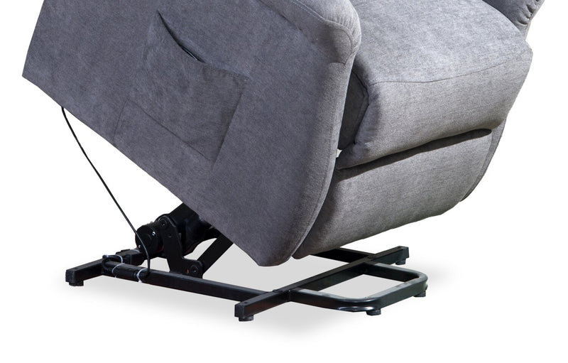 Fauteuil basculeur à inclinaison électrique Ruben de 32 po en tissu de chenille - gris