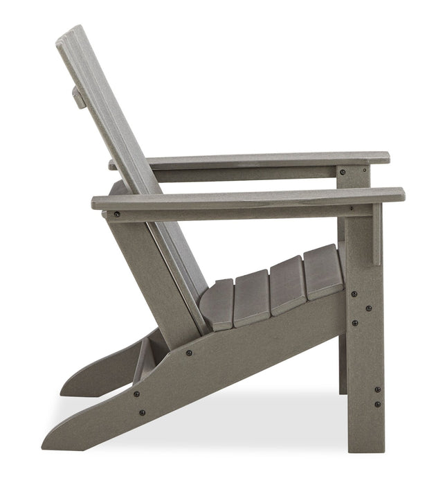 Chaise Adirondack Cape pour la terrasse à l’extérieur - plastique à haute densité, résistante aux rayons UV et aux intempéries - grise