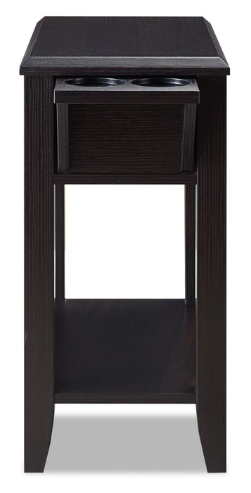 Table de fauteuil Torry de 11,5 po avec tiroir - rouge cacao