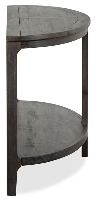 Table de salon traditionnelle Axl de 55 po avec tablette - bois gris-brun foncé