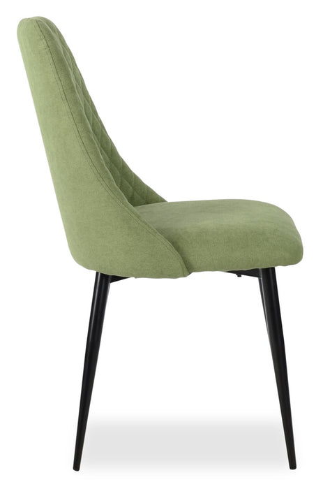 Chaise de salle à manger Miya en tissu de polyester et en métal - vert mousse