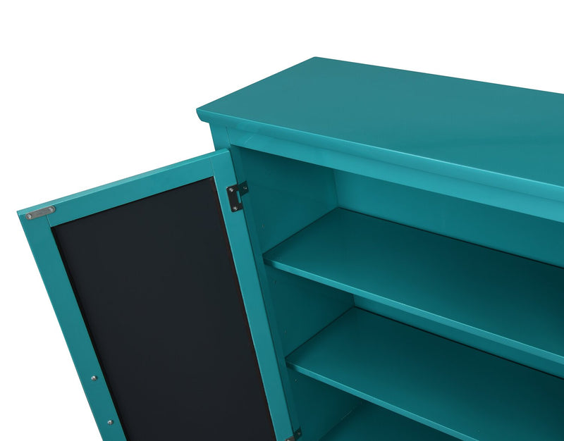 Armoire décorative Darci de 31,5 po avec portes en miroir - bleue