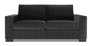 Sofa personnalisable Track de Sofa Lab de 75 po de format condo fabriqué au Canada en tissu de chenille avec accoudoirs rectilignes - gris Luxury Charcoal
