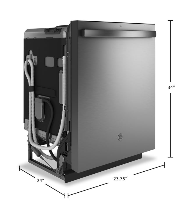 Lave-vaisselle encastré GE de 24 po et de 45 dBA avec commandes sur le dessus et technologie de séchage Dry BoostMC - acier inoxydable - GDT670SYVFS