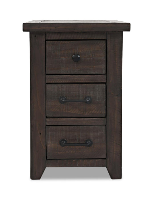 Table de fauteuil rustique Morgan de 16 po avec rangement - brun foncé avec bois recyclé