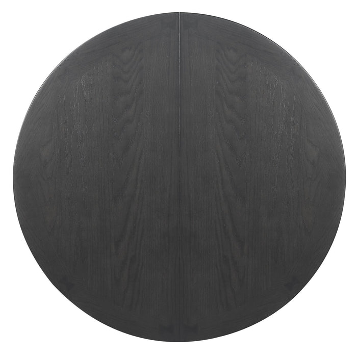 Ensemble de salle à manger Dena 5 pièces de hauteur comptoir avec table ronde, rallonge de 42 po à 60 po (L) et chaises - gris