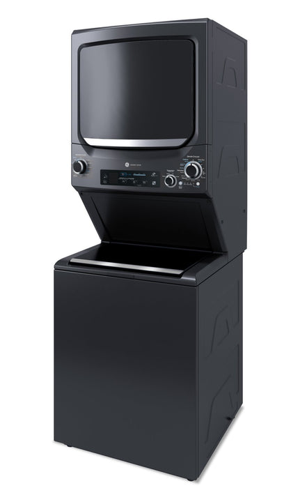 Tour de lavage SpaceMakerMC électrique GE avec laveuse de 4,5 pi³, sécheuse de 5,9 pi³ et Wi-Fi - gris diamant - GUD57EEMTDG