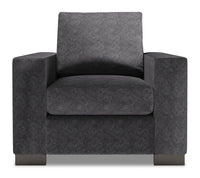  Fauteuil Track de Sofa Lab de 38 po fabriqué au Canada en tissu de chenille - gris Luxury Charcoal 