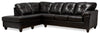 Sofa sectionnel de gauche Addison 2 pièces fabriqué au Canada en tissu d’apparence cuir avec coussins de siège amovibles - mûre