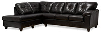  Sofa sectionnel de gauche Addison 2 pièces fabriqué au Canada en tissu d’apparence cuir avec coussins de siège amovibles - mûre