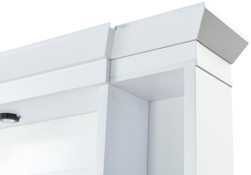 Meuble audio-vidéo mural Emry 3 pièces de 87.5 po avec rangement et système de gestion des câbles pour téléviseurs jusqu’à 90 po - blanc