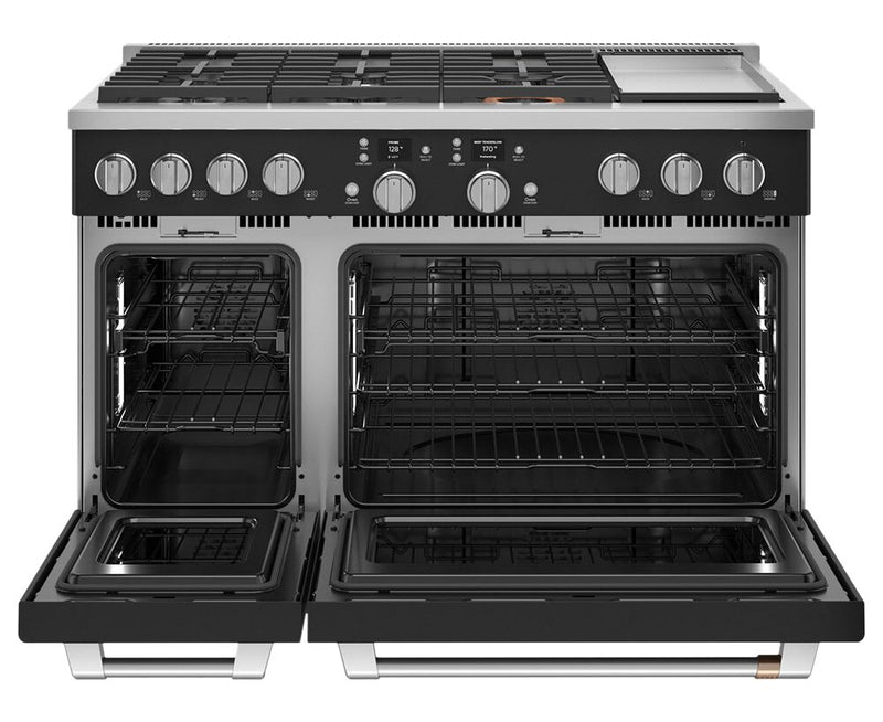 Cuisinière intelligente hybride Café de 8,25 pi³ avec convection européenne véritable et grilles autonettoyantes - noire - C2Y486P3TD1