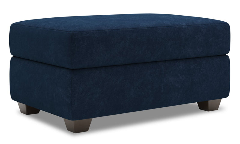 Pouf de rangement personnalisable The Trunk de Sofa Lab de 39 po fabriqué au Canada en tissu de velours - bleu Royal Blue