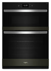 Four mural combiné électrique Whirlpool de 5 pi³ et de 30 po avec convection véritable - acier inoxydable noir avec fini PrintShieldMC - WOEC7030PV