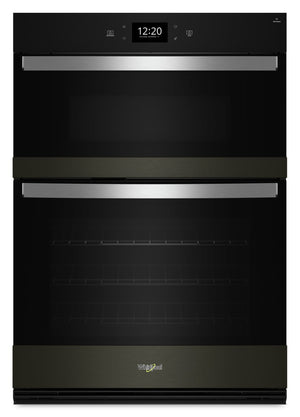 Four mural combiné électrique Whirlpool de 5 pi³ et de 30 po avec convection véritable - acier inoxydable noir avec fini PrintShieldMC - WOEC7030PV