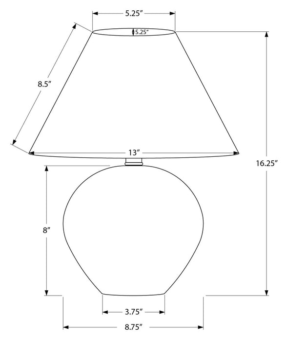 Lampe de table de 16 po en céramique crème avec abat-jour empire