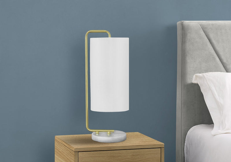 Lampe de table de 20 po dorée avec base en marbre