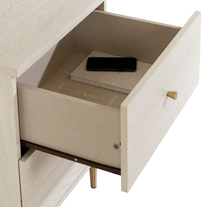 Table de nuit somptueuse Lake de 19,5 po (L) x 25,5 po (H) à 2 tiroirs, fabriquée au Canada - blanche