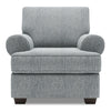 Fauteuil Roll de Sofa Lab personnalisable de 42 po fabriqué au Canada en tissu d’apparence lin avec accoudoirs enroulés - gris Luna Pewter