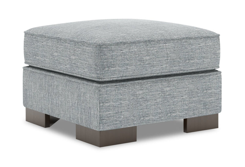 Pouf personnalisable Track de Sofa Lab de 24 po fabriqué au Canada en tissu d’apparence lin - gris Luna Pewter