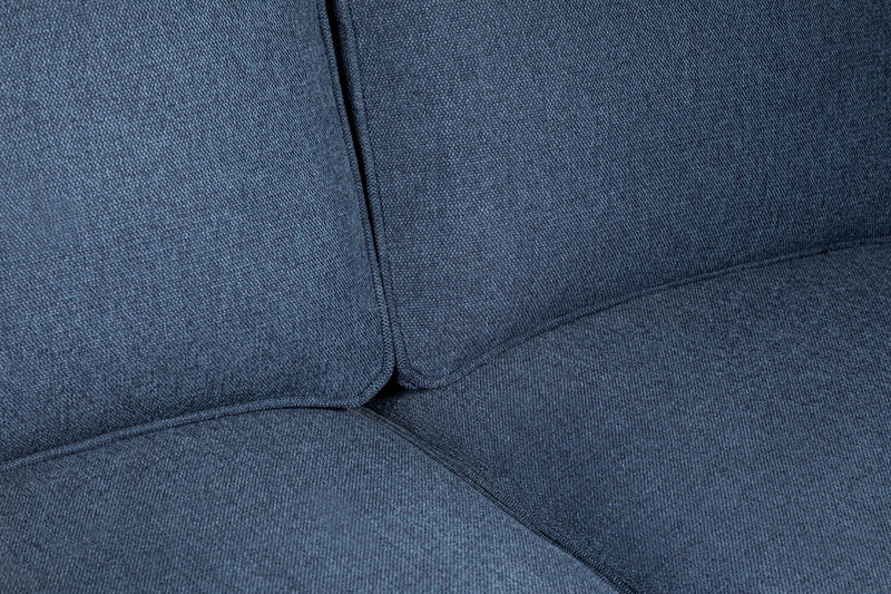 Causeuse Kassia de Kort & Co. de 65,4 po en tissu d’apparence lin avec base et pattes en bois - bleue