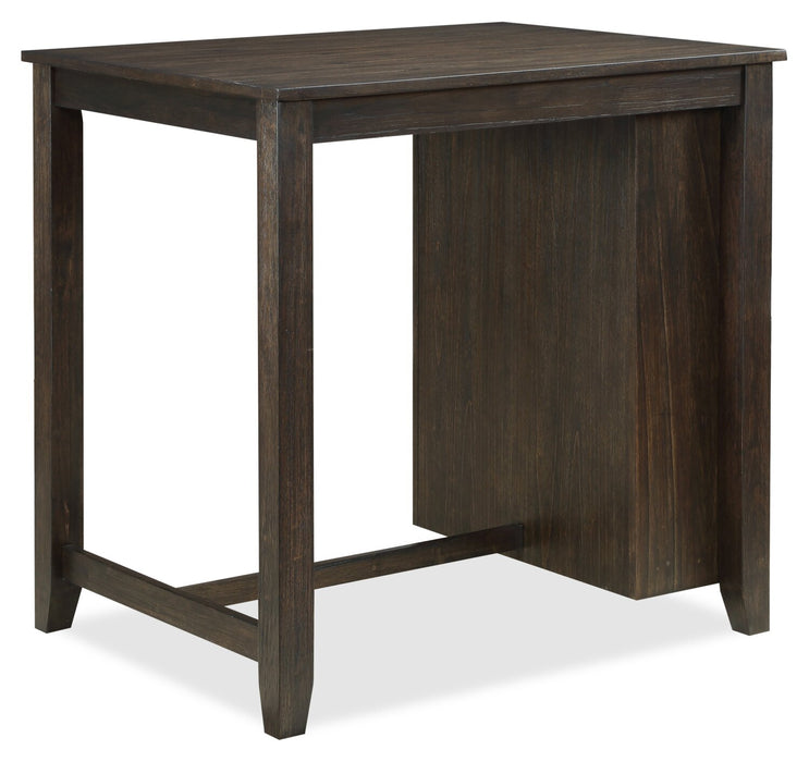 Ensemble de salle à manger Lane 3 pièces de hauteur comptoir avec table de 36,5 po (L), tablettes et port USB intégrées, et 2 chaises - brun