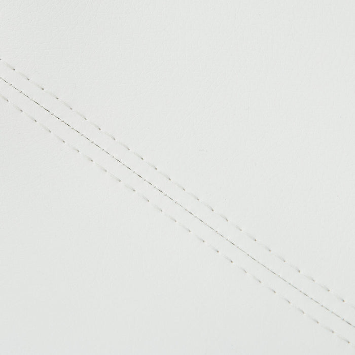 Tabouret Cole de hauteur comptoir en tissu de cuir végétalien et en métal - blanc