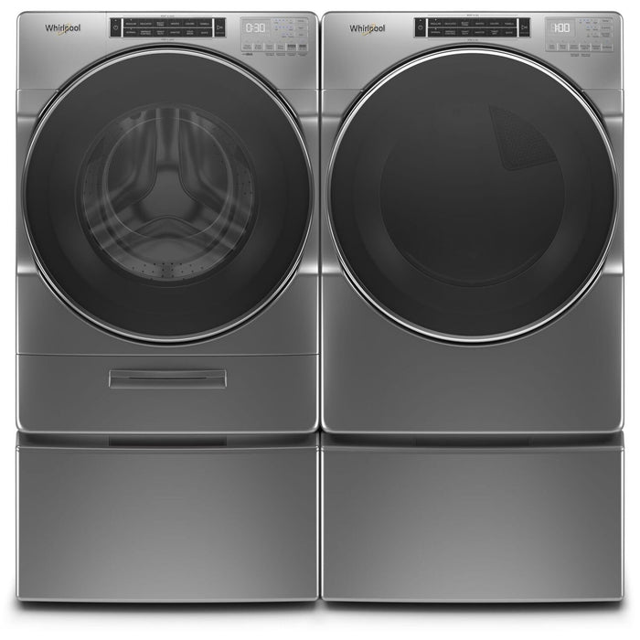 Laveuse à chargement frontal 5,8 pi³ et sécheuse électrique 7,4 pi³ Whirlpool, vapeur - ombre chrome 