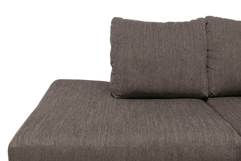 Sofa sectionnel de gauche Nofia 3 pièces fabriqué au Canada en chenille avec coussins décoratifs et pattes en bois - gris anthracite