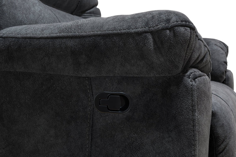 Fauteuil coulissant inclinable Gybson de 38 po fabriqué au Canada en tissu - gris graphite