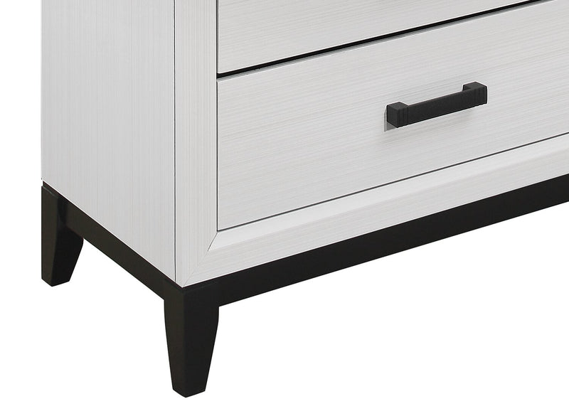 Commode verticale Kate de 31,1 po (L) x 50,4 po (H) à 5 tiroirs pour la chambre à coucher - blanche
