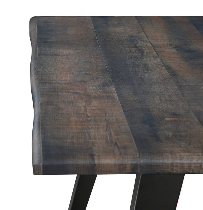 Ensemble de salle à manger Amos 7 pièces en métal avec table de 60 po (L) et 6 chaises - brun