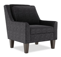 Fauteuil d’appoint club Sofa Lab de 29 po fabriqué au Canada en tissu de chenille avec pattes en bois - gris Luxury Charcoal