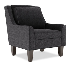Fauteuil d’appoint club Sofa Lab personnalisable de 29 po fabriqué au Canada en tissu de chenille avec pattes en bois - gris Luxury Charcoal