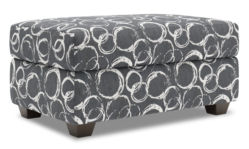 Pouf de rangement personnalisable The Trunk de Sofa Lab de 39 po fabriqué au Canada en tissu - Heather multicolore