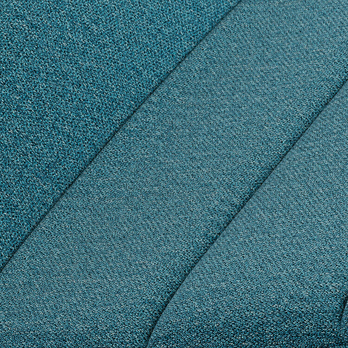 Tabouret Jovi de hauteur comptoir en tissu d’apparence lin et en bois - bleu