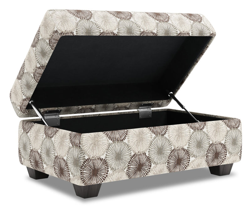Pouf de rangement personnalisable The Trunk de Sofa Lab de 39 po fabriqué au Canada en tissu - Stone multicolore