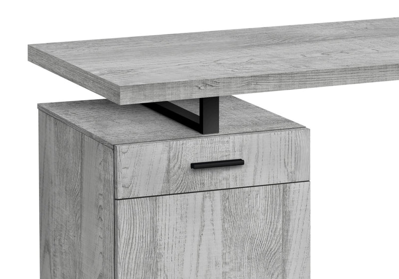 Bureau réversible Remi de 47,25 po avec tiroir et armoire - gris