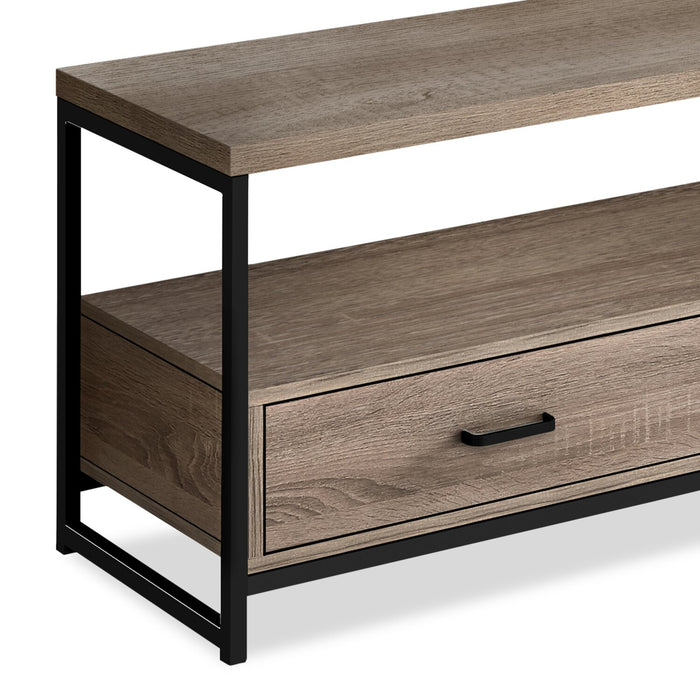 Meuble pour téléviseur moderne Corban de 48 po avec rangement et système de gestion des câbles pour téléviseurs jusqu’à 55 po - taupe foncée