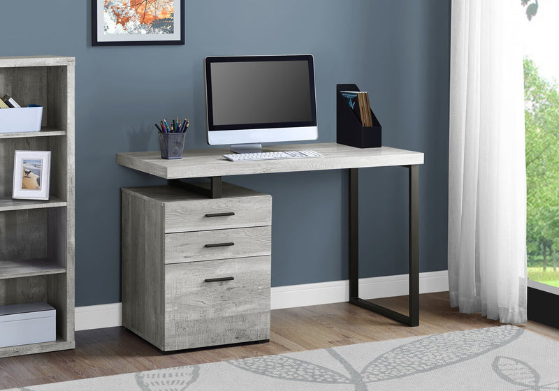 Bureau réversible Clayton de 47,25 po à 3 tiroirs - gris
