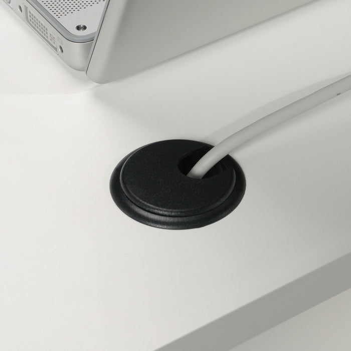 Bureau en forme de L Cayla de 59,06 po avec tiroir classeur - blanc doux