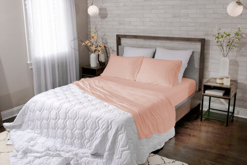 Ensemble de draps Dri-TecMD BEDGEARMD 4 pièces pour très grand lit - rose cendré