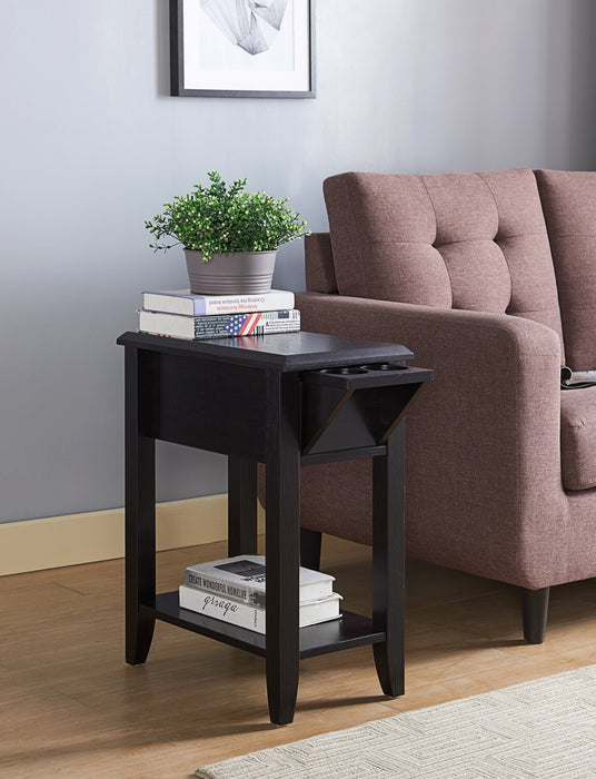 Table de fauteuil Torry de 11,5 po avec tiroir - rouge cacao