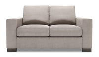  Causeuse Track de Sofa Lab de 62 po fabriquée au Canada en tissu d’apparence lin avec accoudoirs rectilignes - gris Pax Slate 