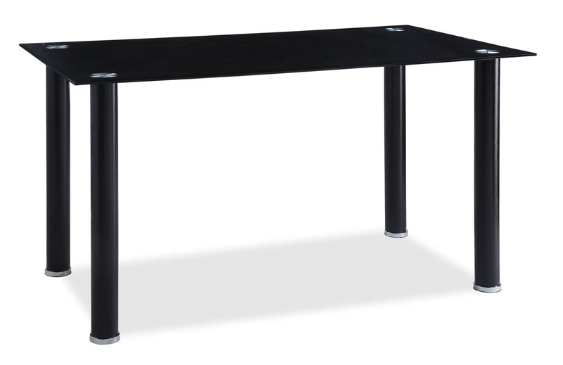 Table de salle à manger Onyx de 55 po (L) avec dessus en verre - noire