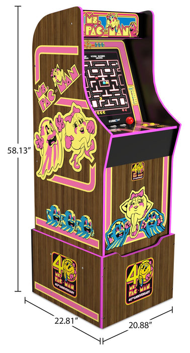Borne d’arcade Ms. PAC-MANMC édition 40e anniversaire de Arcade1Up avec plateforme