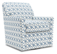  Fauteuil d’appoint pivotant Sofa Lab de 31 po fabriqué au Canada en tissu - Ocean multicolore 