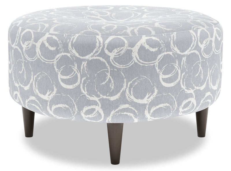 Pouf personnalisable The Curve de Sofa Lab de 31 po fabriqué au Canada en tissu - Alloy multicolore